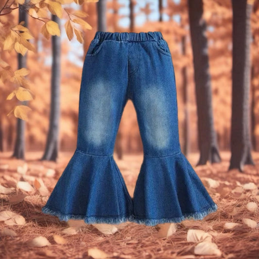 Faded Denim Bell Jeans