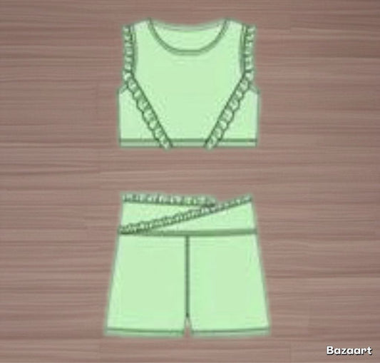 Green 2pc Short Set