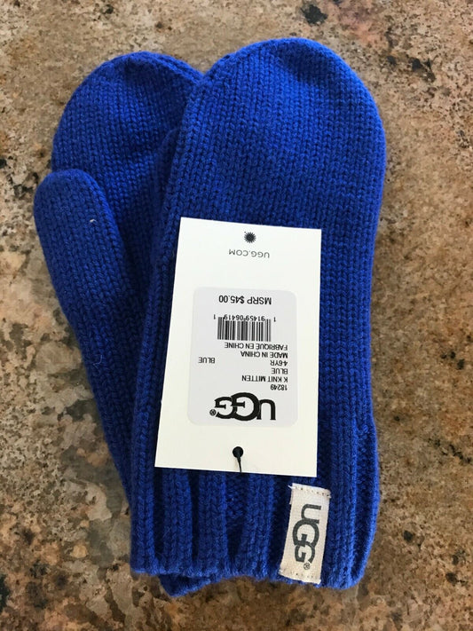 NEW NWT Child's Ugg Australia Blue Knit Mitten 4-6 Years