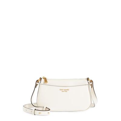 Authentic Kate Spade New York Bleecker Saffiano Leather Small Crossbody (Cream) Handbags