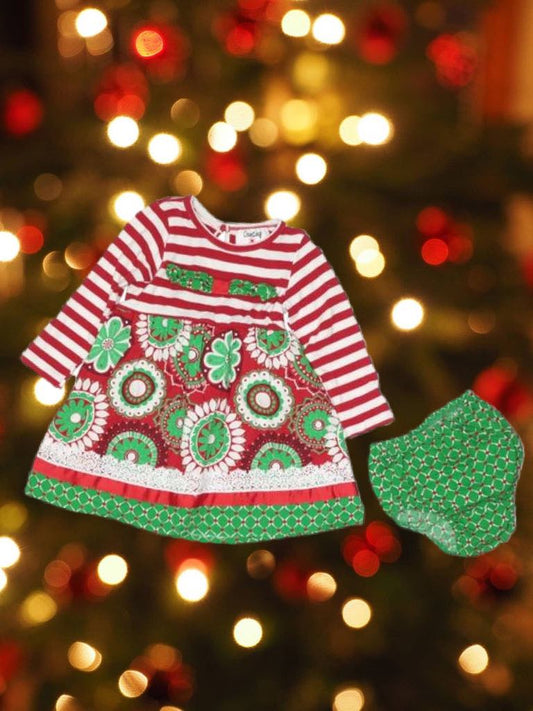 Counting Daises Christmas Dress and Bloomer Set