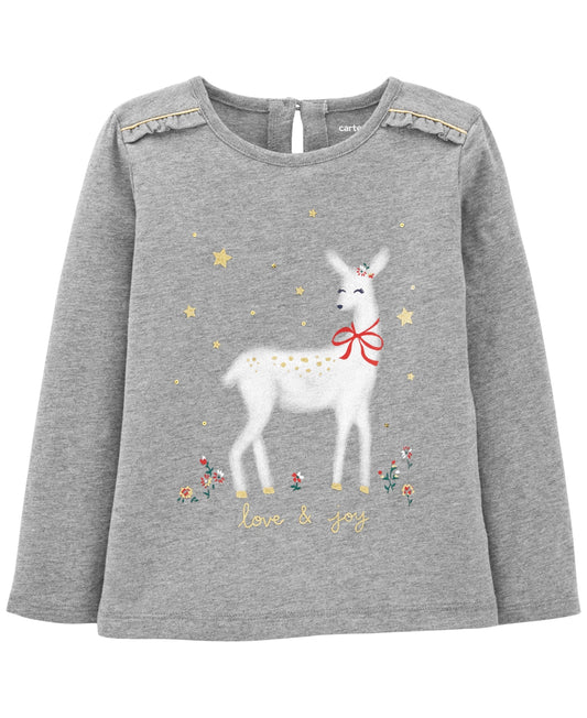 Carter's Toddler Girls Festive Deer Top